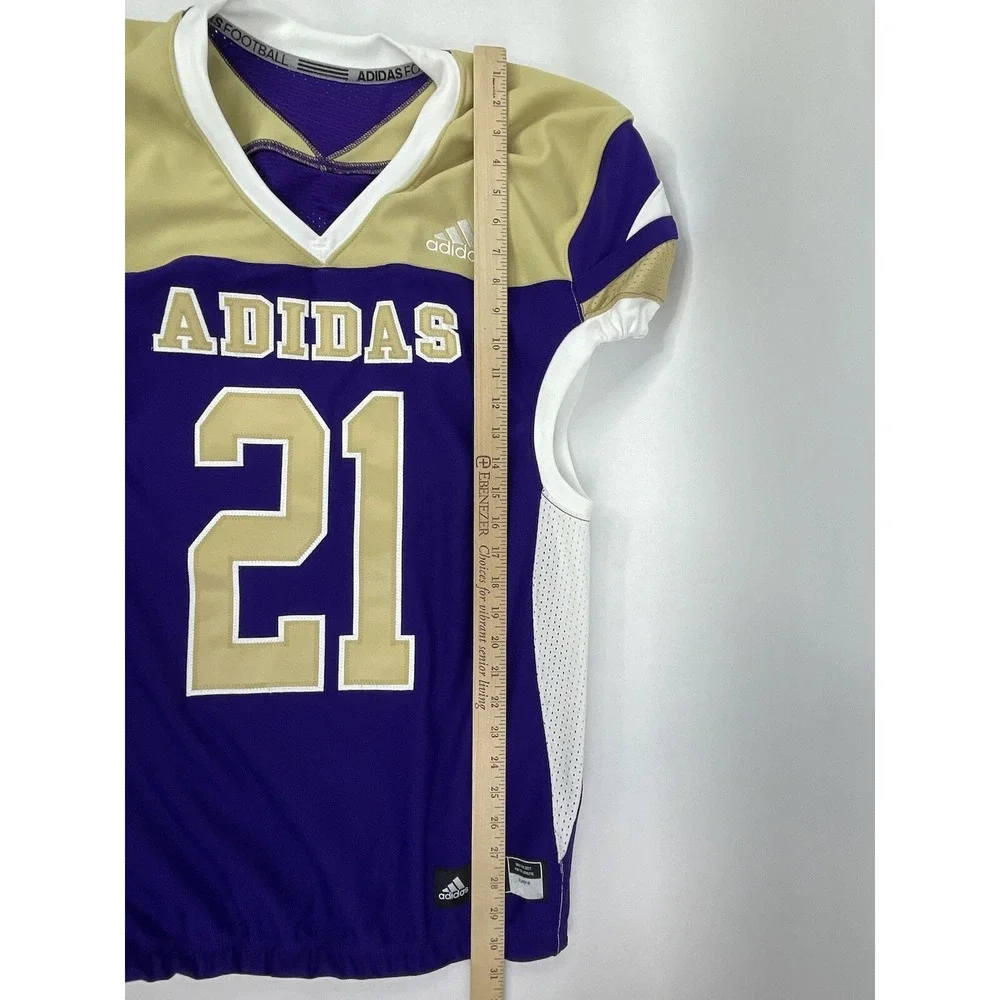 VINTAGE adidas Football Practice Jersey Mens XL Purple Gold #21 Pro Cut Stitched